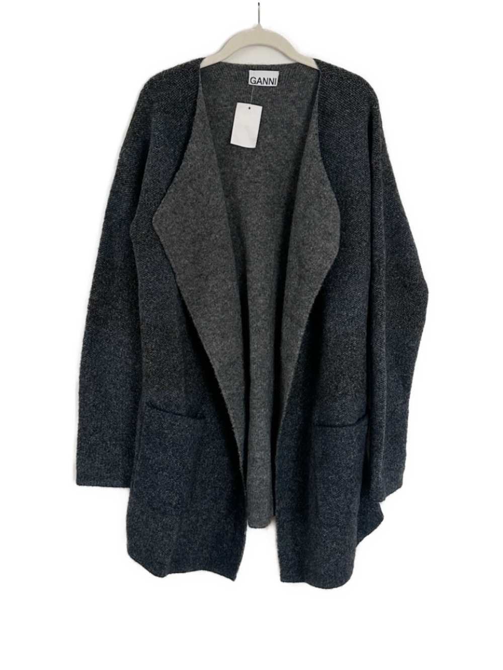 NEW Ganni Open Knit Wool Cardigan Size Large